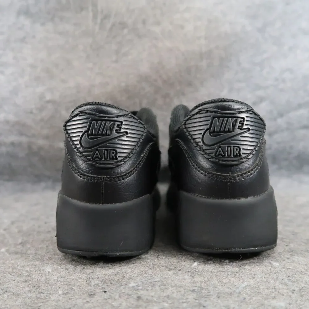 Nike Shoes Kids 2 Sneaker Air Max 90 Black Leather Lace Up Athletic Sport Active